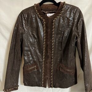 Bradley Bayou XS Leather Jacket. Chain embellishment. Measurements in photos